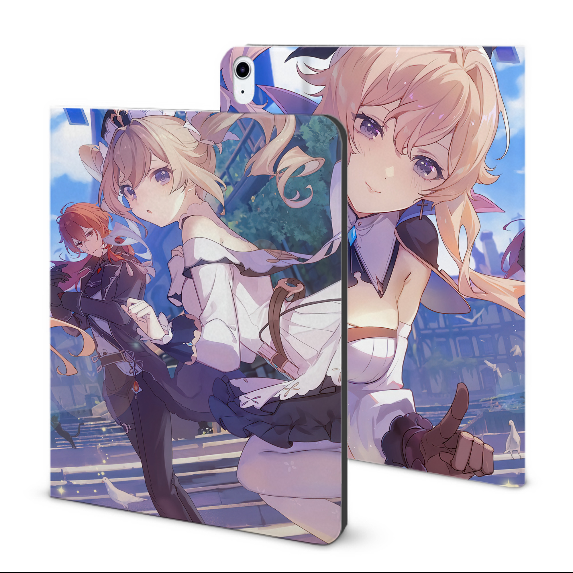 げんし神 genshin IPad ケース ブック型 PUレザー TPU 耐衝撃 軽量 薄型 ペン収納なし 全面保護 IPad 各モデル対応